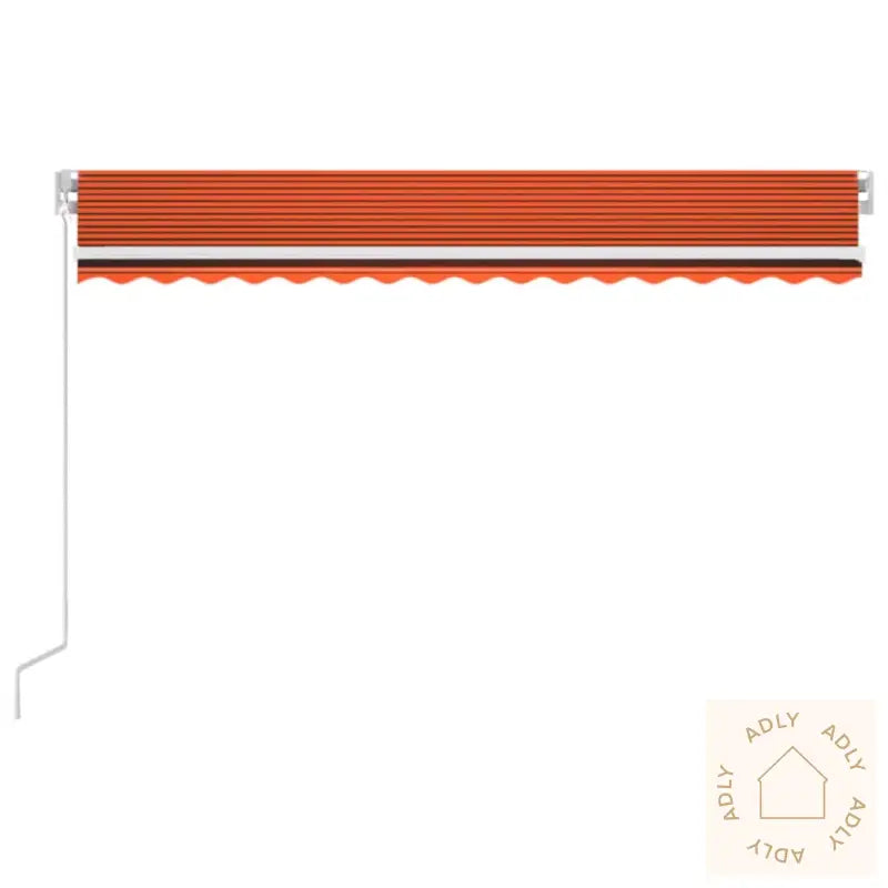 Manuell Uttrekkbar Markise Med Led 450X300 Cm Oransje Og Brun