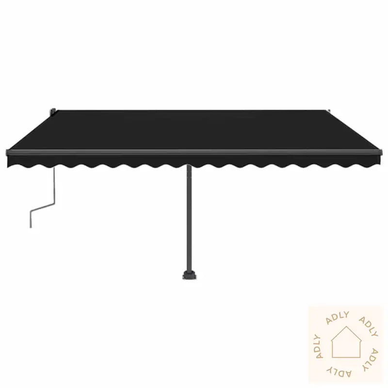 Manuell Uttrekkbar Markise Med Led 450X300 Cm Antrasitt