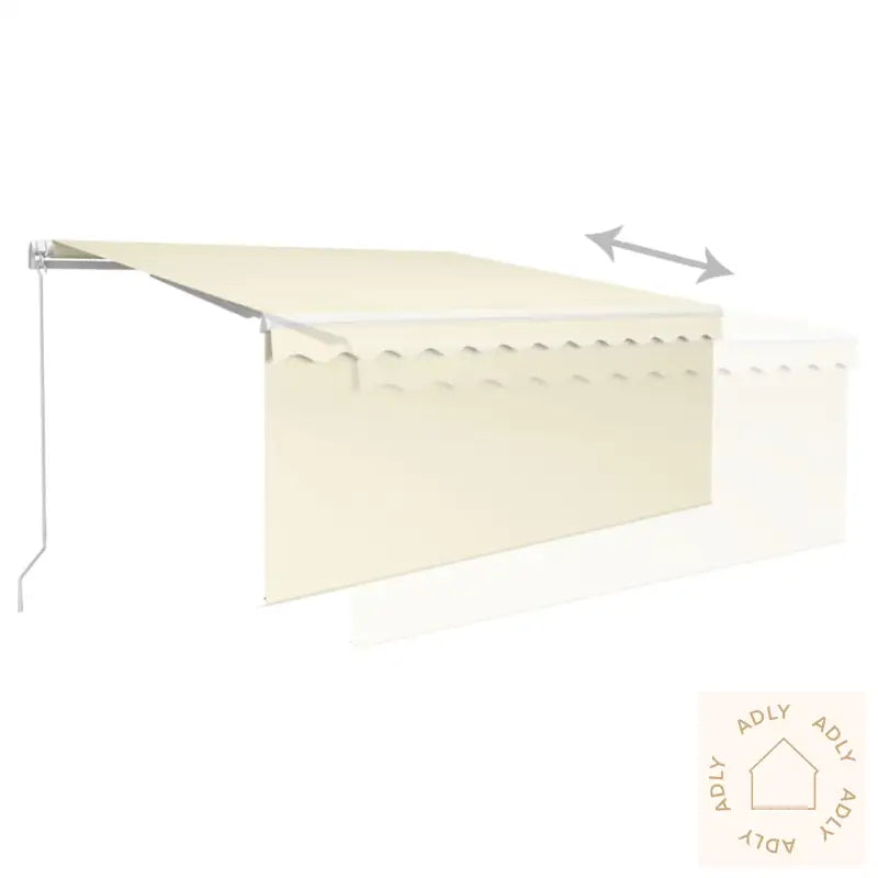 Manuell Uttrekkbar Markise Med Rullegardin Led 3X2,5 M Kremhvit
