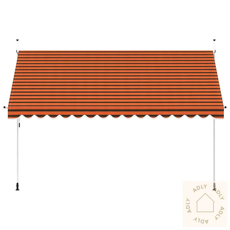 Manuell Uttrekkbar Markise 400 Cm Oransje Og Brun
