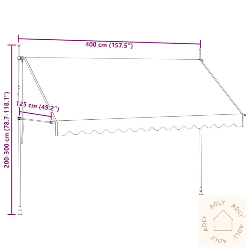 Manuell Uttrekkbar Markise 400 Cm Oransje Og Brun