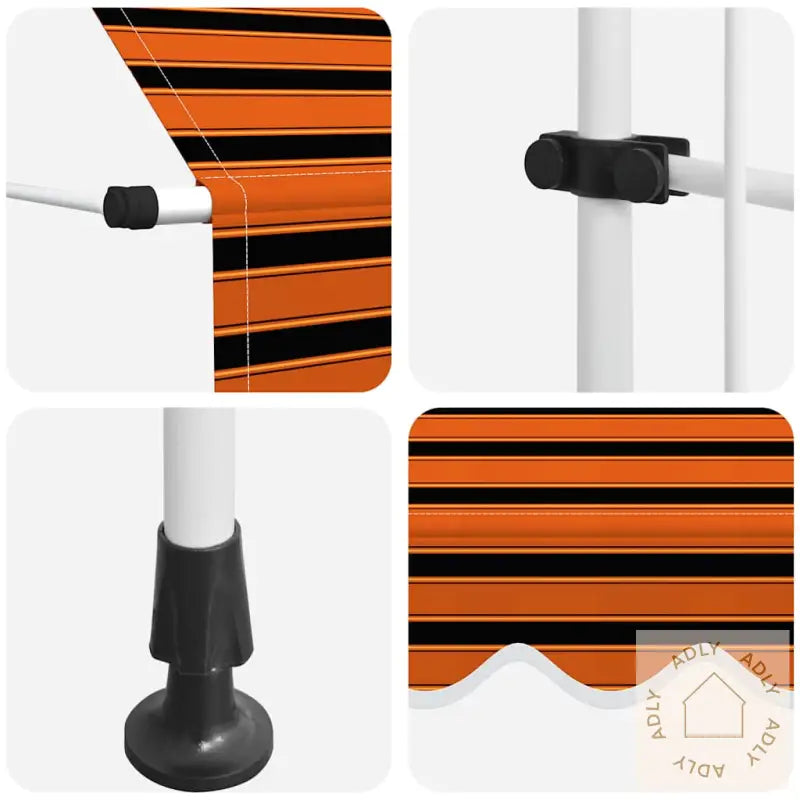 Manuell Uttrekkbar Markise 400 Cm Oransje Og Brun