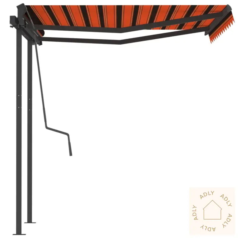 Manuell Uttrekkbar Markise 3,5X2,5 M Oransje Og Brun