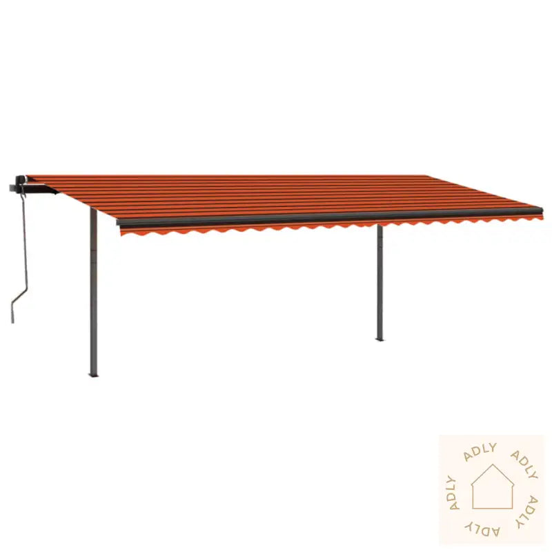 Manuell Uttrekkbar Markise 3,5X2,5 M Oransje Og Brun