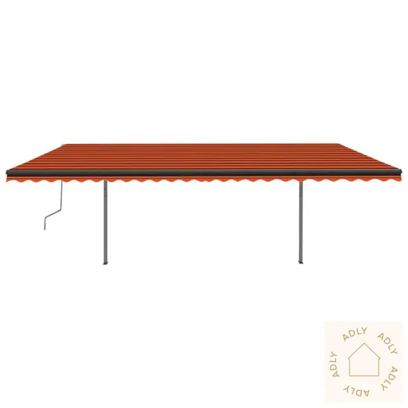 Manuell Uttrekkbar Markise 3,5X2,5 M Oransje Og Brun
