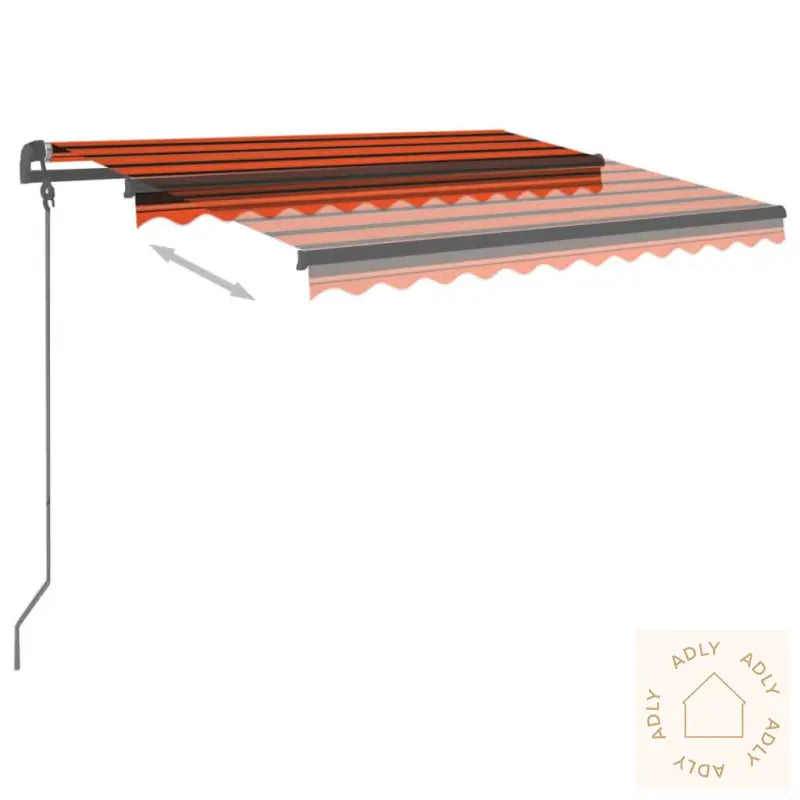 Manuell Uttrekkbar Markise 3,5X2,5 M Oransje Og Brun