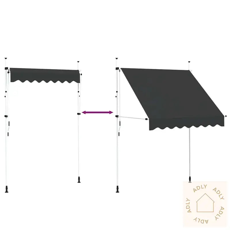 Manuell Uttrekkbar Markise 200 Cm Antrasitt