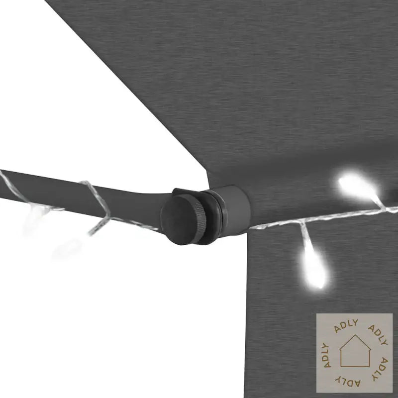 Manuell Uttrekkbar Markise Med Led 150 Cm Antrasitt