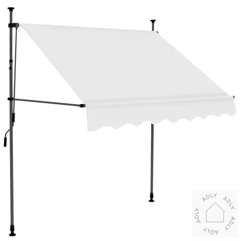 Manuell Uttrekkbar Markise Med Led 200 Cm Kremhvit
