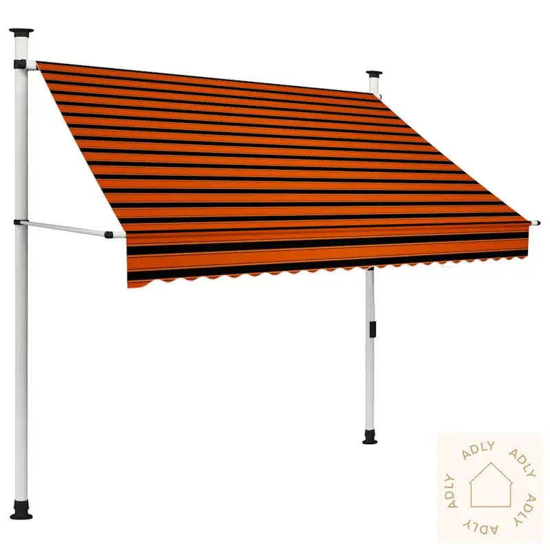 Manuell Uttrekkbar Markise 200 Cm Oransje Og Brun