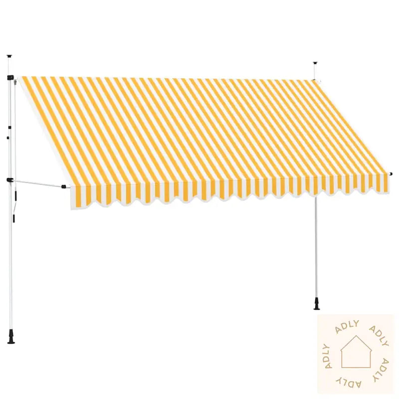 Manuell Uttrekkbar Markise 400 Cm Oransje Og Hvite Striper