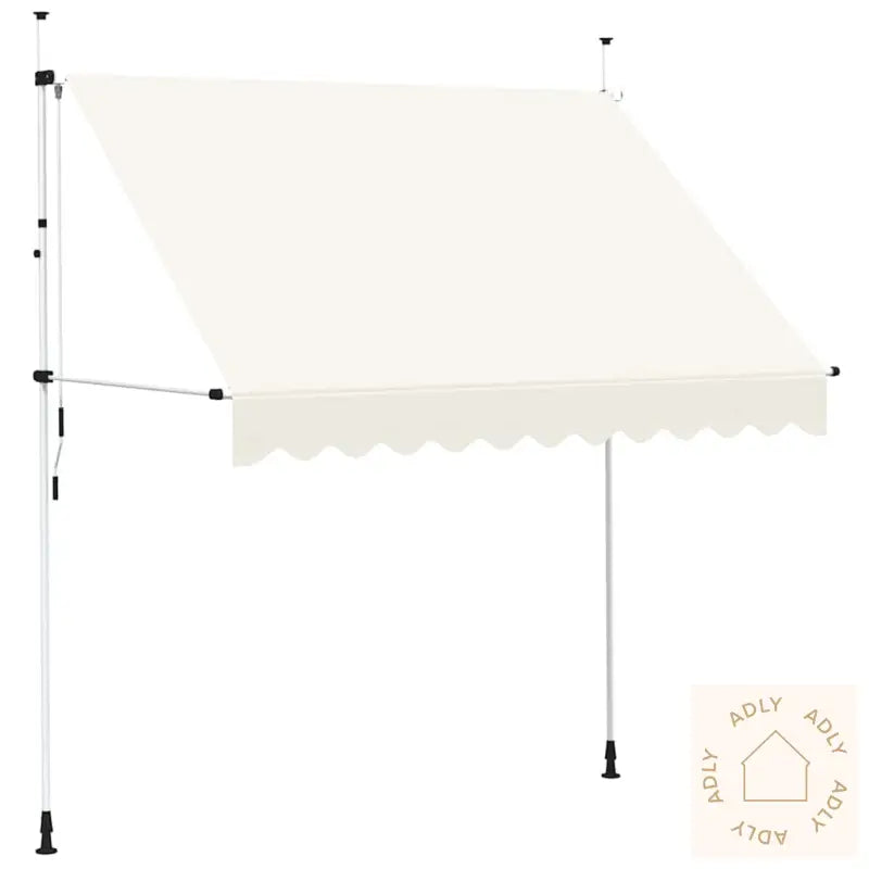 Manuell Uttrekkbar Markise 250 Cm Kremhvit