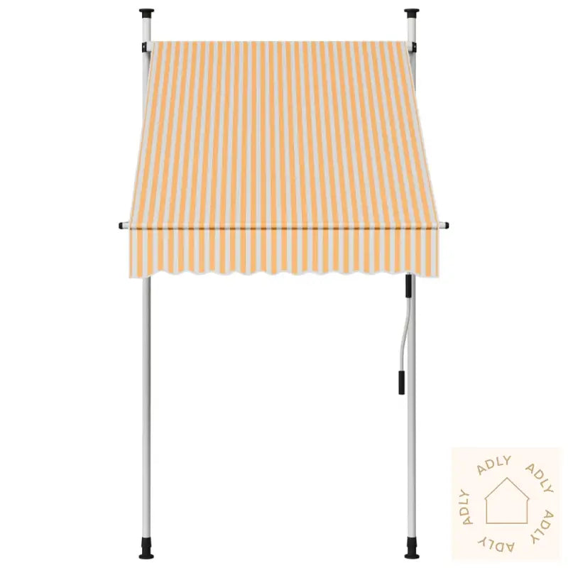 Manuell Uttrekkbar Markise 100 Cm Oransje Og Hvite Striper