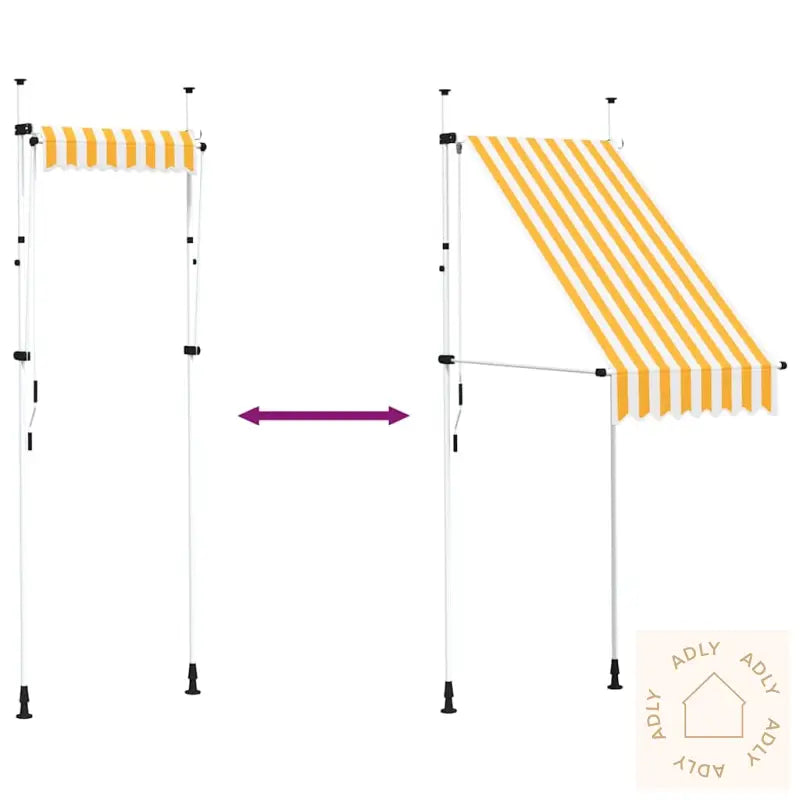Manuell Uttrekkbar Markise 100 Cm Oransje Og Hvite Striper