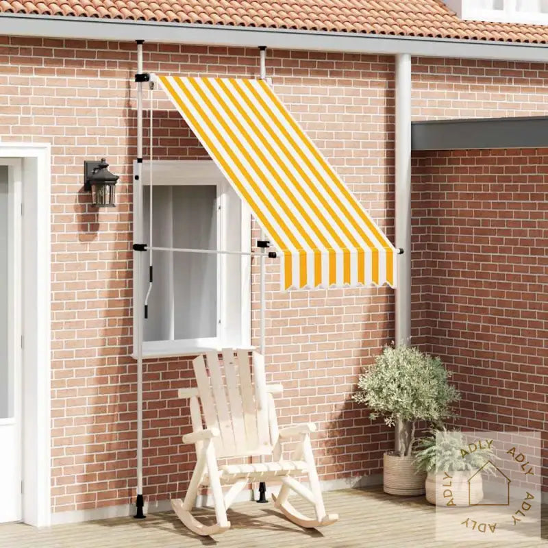 Manuell Uttrekkbar Markise 100 Cm Oransje Og Hvite Striper