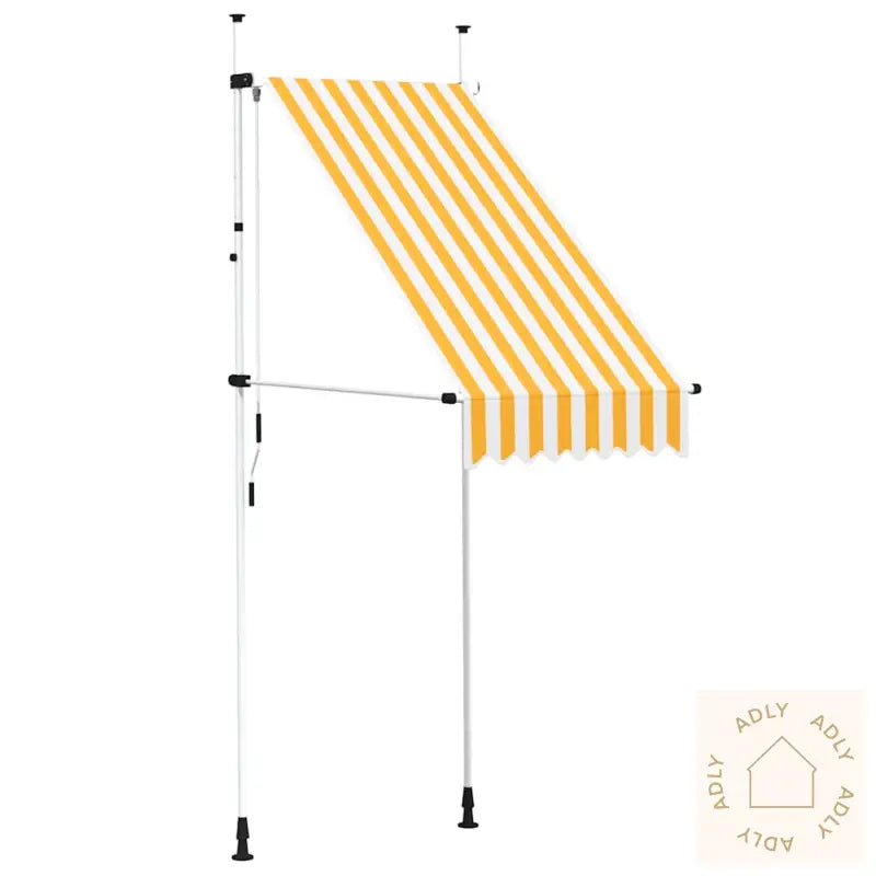 Manuell Uttrekkbar Markise 100 Cm Oransje Og Hvite Striper