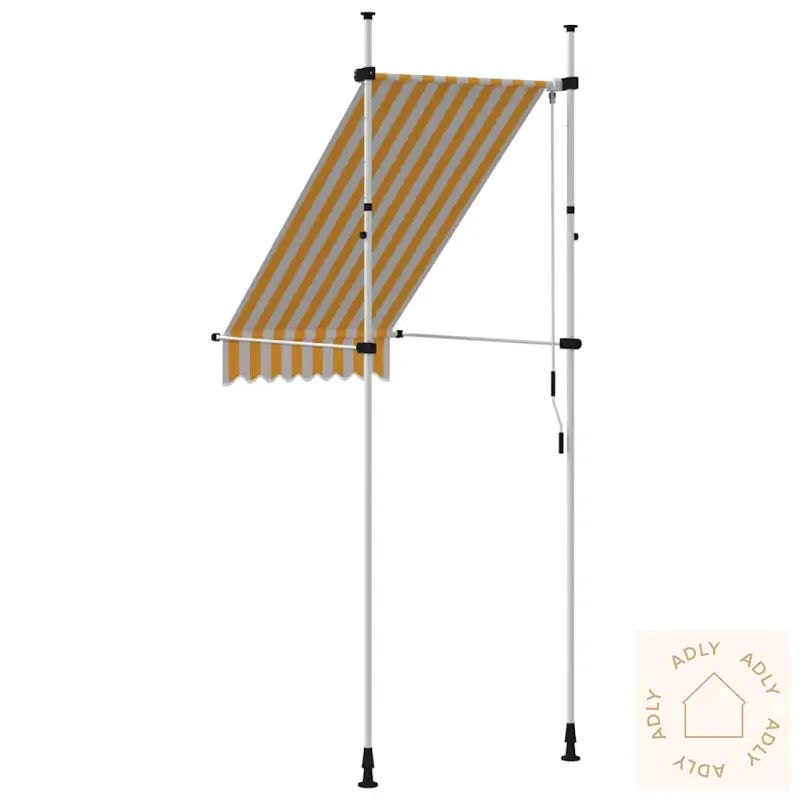 Manuell Uttrekkbar Markise 100 Cm Oransje Og Hvite Striper