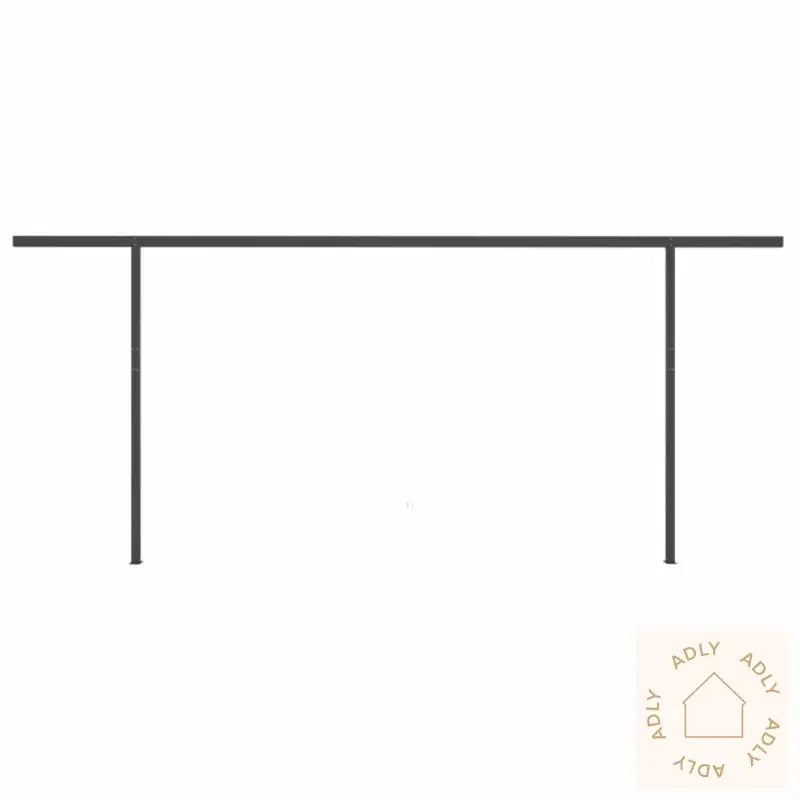 Manuell Uttrekkbar Markise Med Stolper 6X3 M Gul Og Hvit