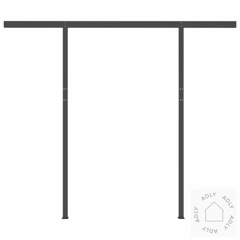 Manuell Uttrekkbar Markise Med Led 3X2,5 M Antrasitt