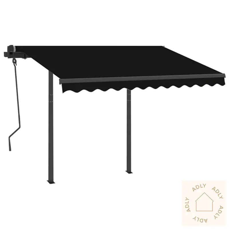 Manuell Uttrekkbar Markise Med Led 3X2,5 M Antrasitt