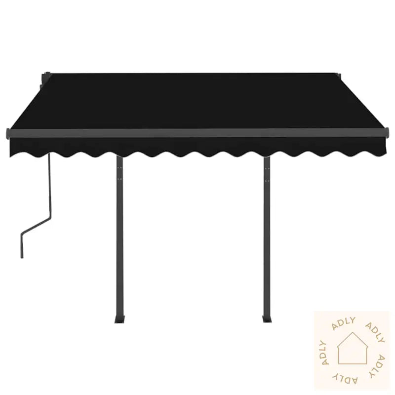 Manuell Uttrekkbar Markise Med Led 3X2,5 M Antrasitt