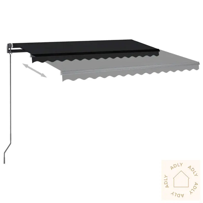 Manuell Uttrekkbar Markise Med Led 3X2,5 M Antrasitt