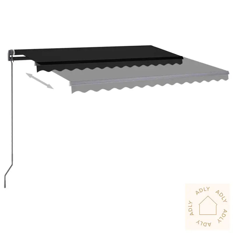 Manuell Uttrekkbar Markise Med Led 3,5X2,5 M Antrasitt