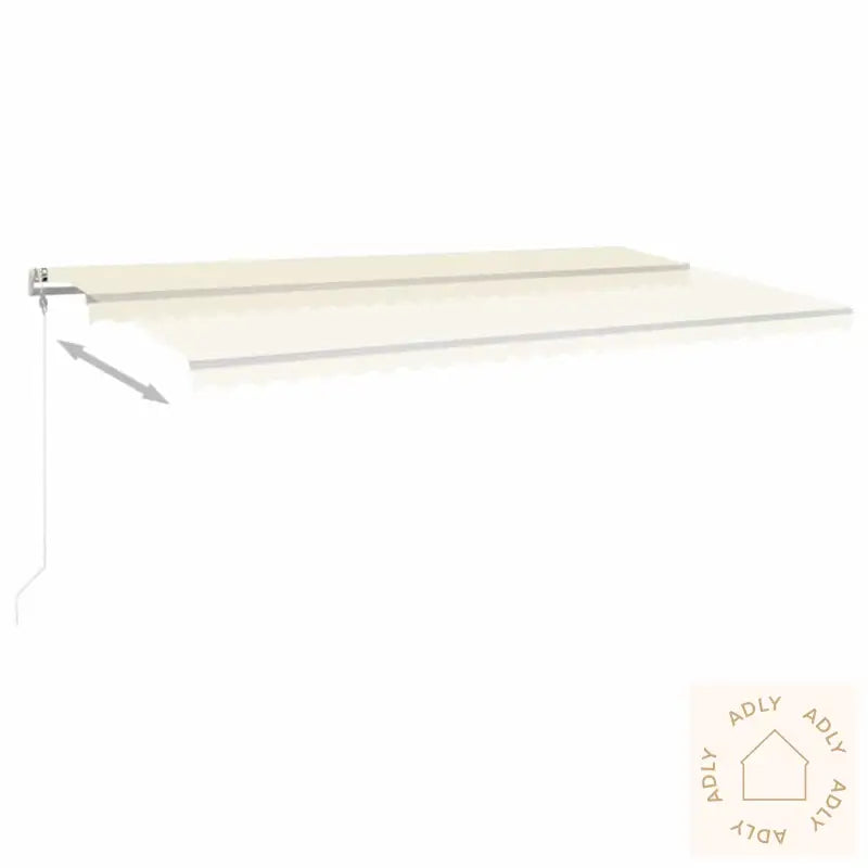 Manuell Uttrekkbar Markise Med Stolper 6X3 M Kremhvit