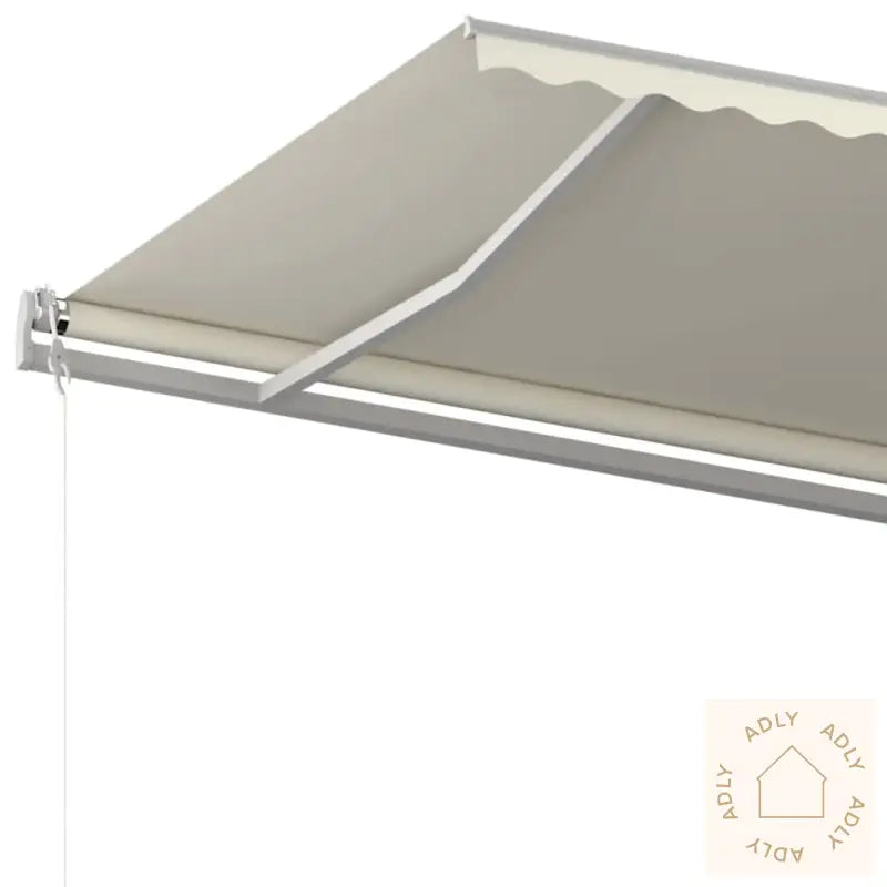 Manuell Uttrekkbar Markise Med Stolper 6X3 M Kremhvit