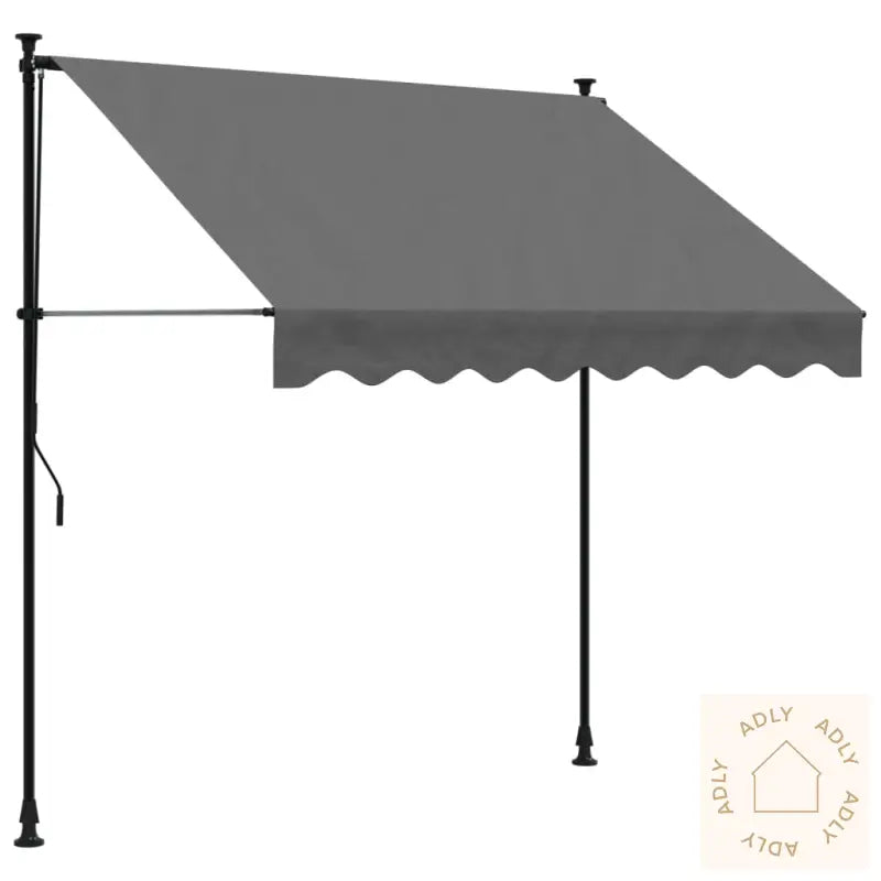 Uttrekkbar Markise Antrasitt 200X150 Cm Stoff Og Stål