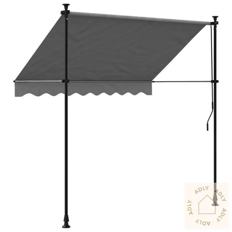Uttrekkbar Markise Antrasitt 200X150 Cm Stoff Og Stål