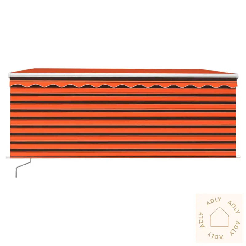 Manuell Uttrekkbar Markise Rullegardin&Led 3,5X2,5M Oransjebrun