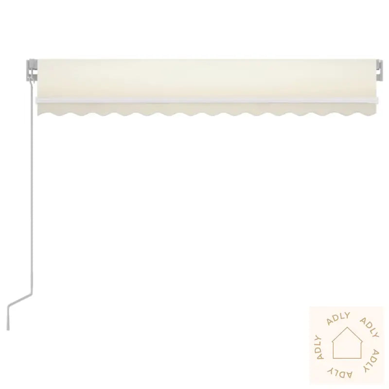 Manuell Uttrekkbar Markise Med Led 350X250 Cm Kremhvit