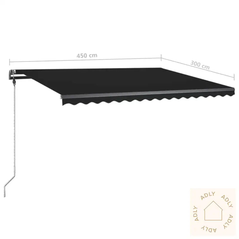Frittstående Manuell Uttrekkbar Markise 450X300 Cm Antrasitt
