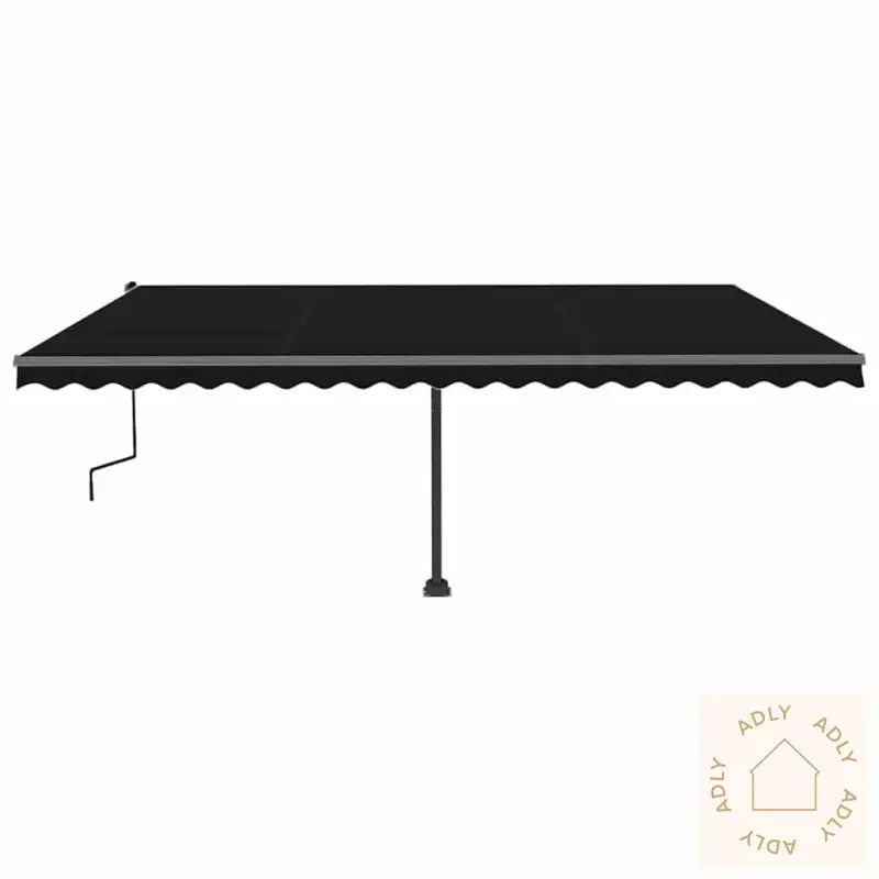 Manuell Uttrekkbar Markise Med Led 500X300 Cm Antrasitt