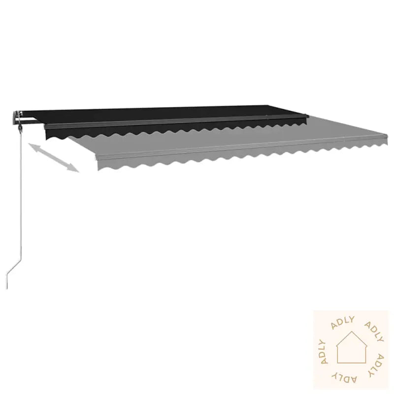 Manuell Uttrekkbar Markise Med Led 500X300 Cm Antrasitt