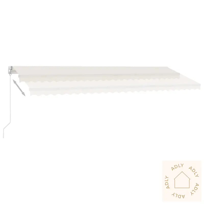 Manuell Uttrekkbar Markise Med Led 500X350 Cm Kremhvit