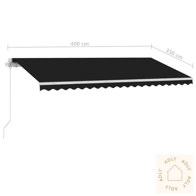 Frittstående Manuell Uttrekkbar Markise 400X350 Cm Antrasitt