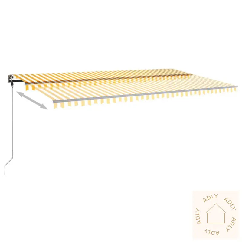 Frittstående Manuell Uttrekkbar Markise 600X300 Cm Gul/Hvit