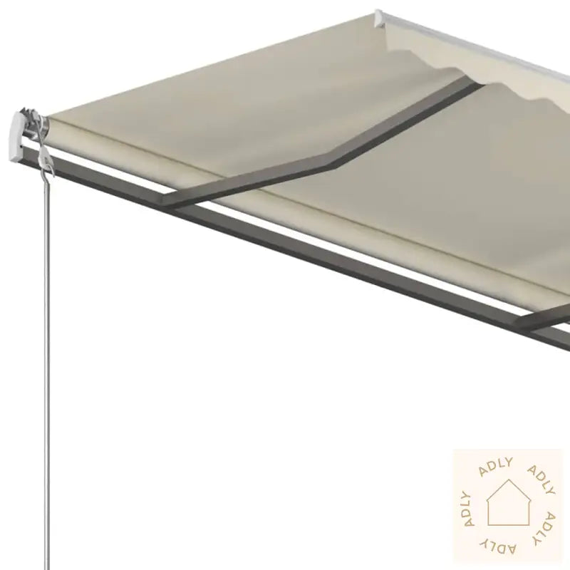 Frittstående Manuell Uttrekkbar Markise 400X300 Cm Kremhvit