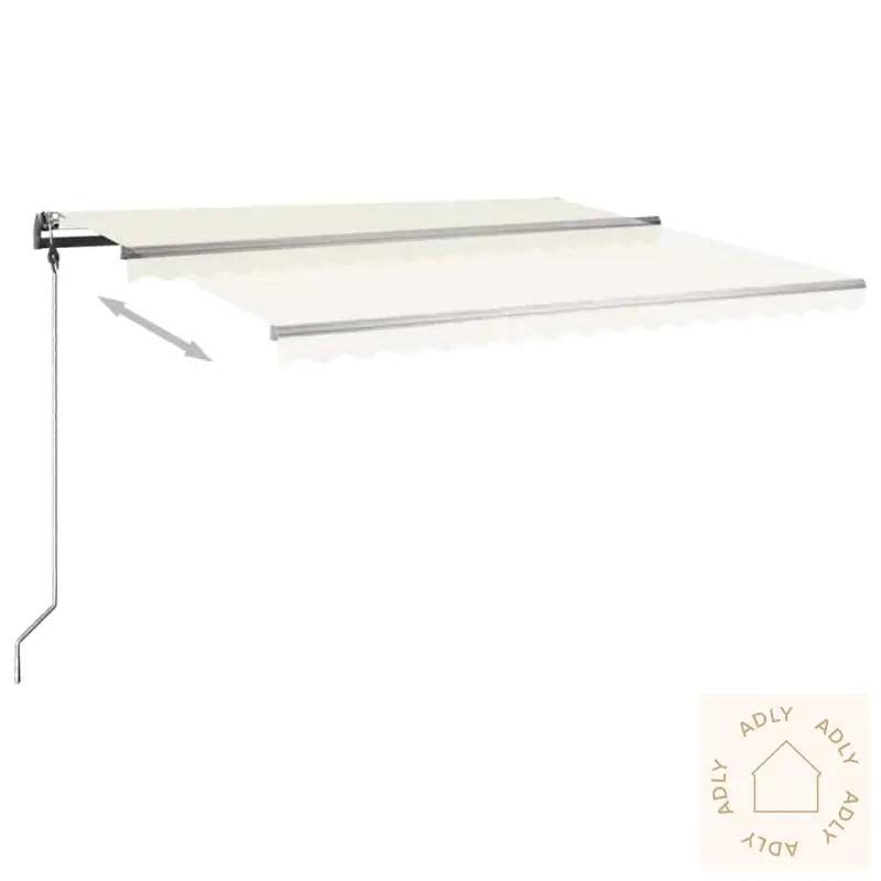 Frittstående Manuell Uttrekkbar Markise 400X300 Cm Kremhvit