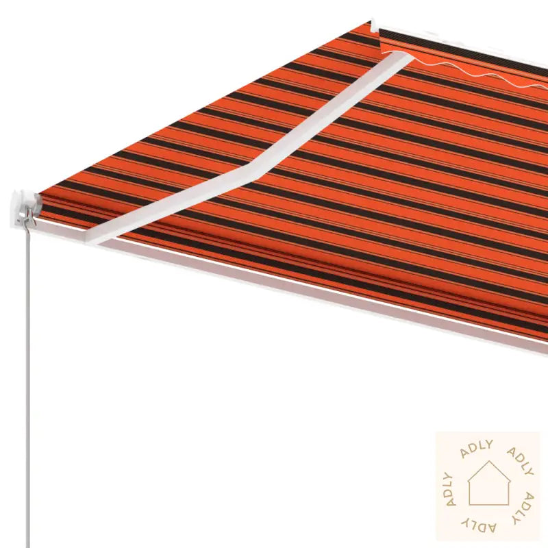 Frittstående Manuell Uttrekkbar Markise 350X250 Cm Oransje/Brun
