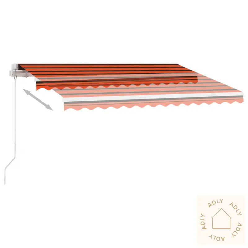 Frittstående Manuell Uttrekkbar Markise 350X250 Cm Oransje/Brun