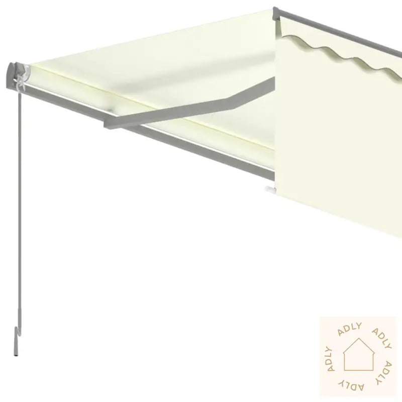 Manuell Uttrekkbar Markise Med Rullegardin 3,5X2,5 M Kremhvit