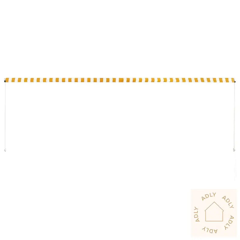 Uttrekkbar Markise 400X150 Cm Gul Og Hvit