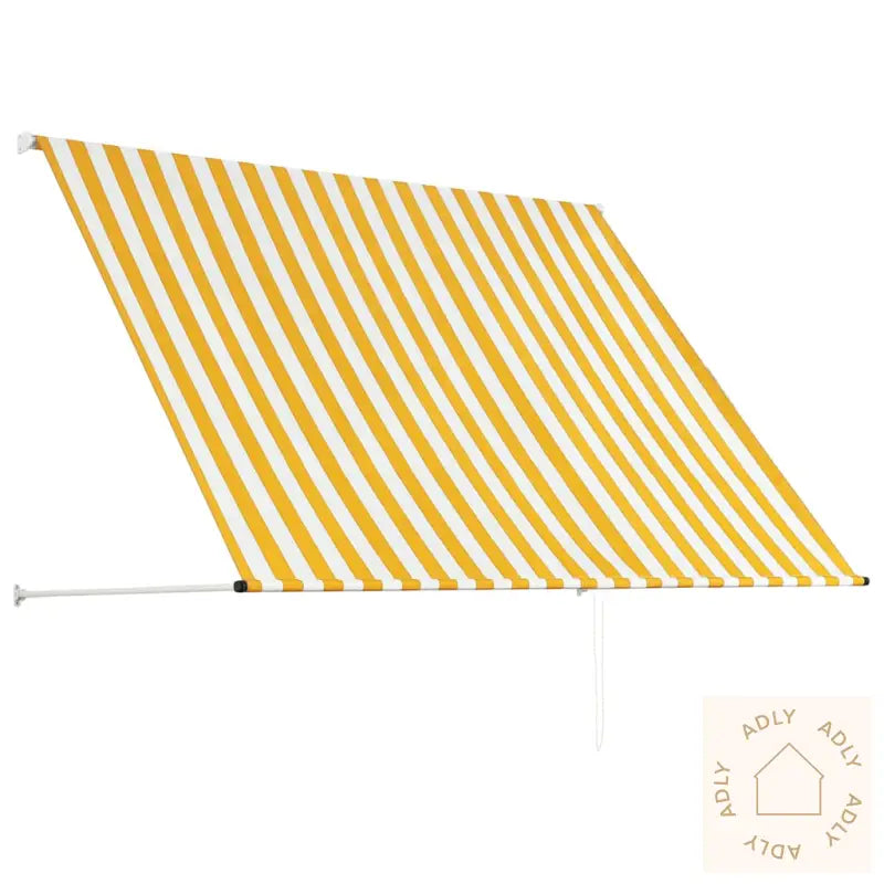 Uttrekkbar Markise 200X150 Cm Gul Og Hvit