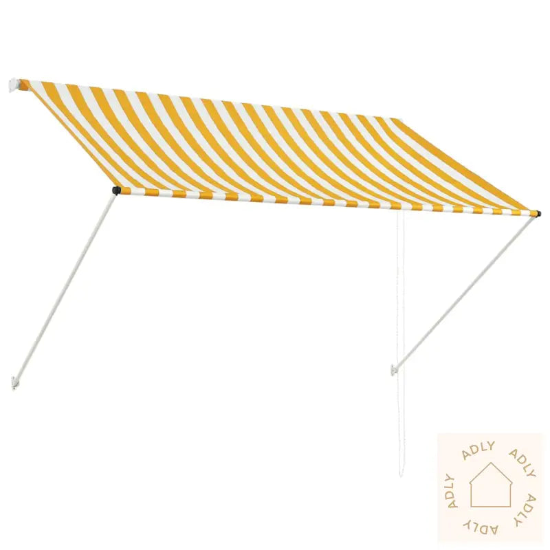 Uttrekkbar Markise 200X150 Cm Gul Og Hvit