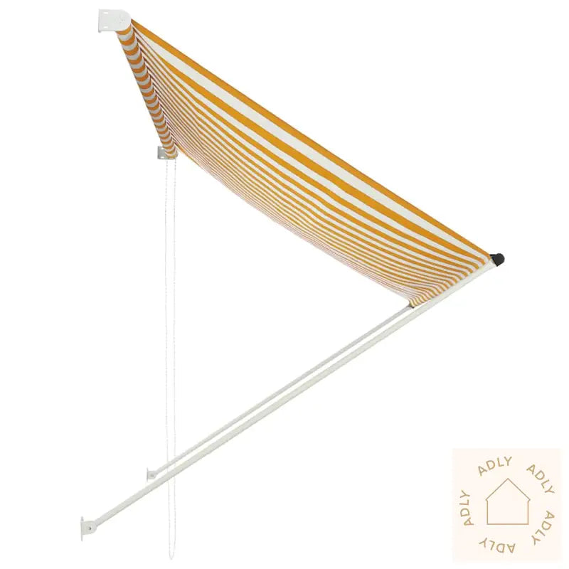 Uttrekkbar Markise 200X150 Cm Gul Og Hvit