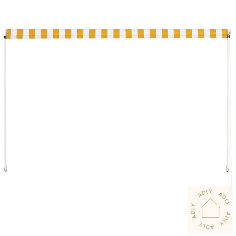 Uttrekkbar Markise 200X150 Cm Gul Og Hvit