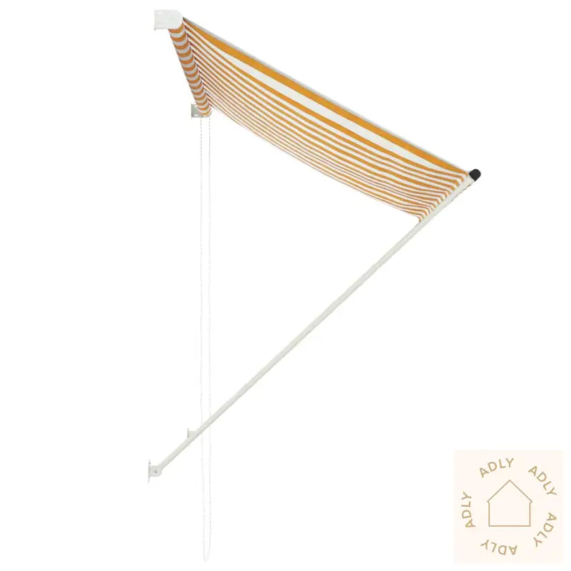 Uttrekkbar Markise 100X150 Cm Gul Og Hvit